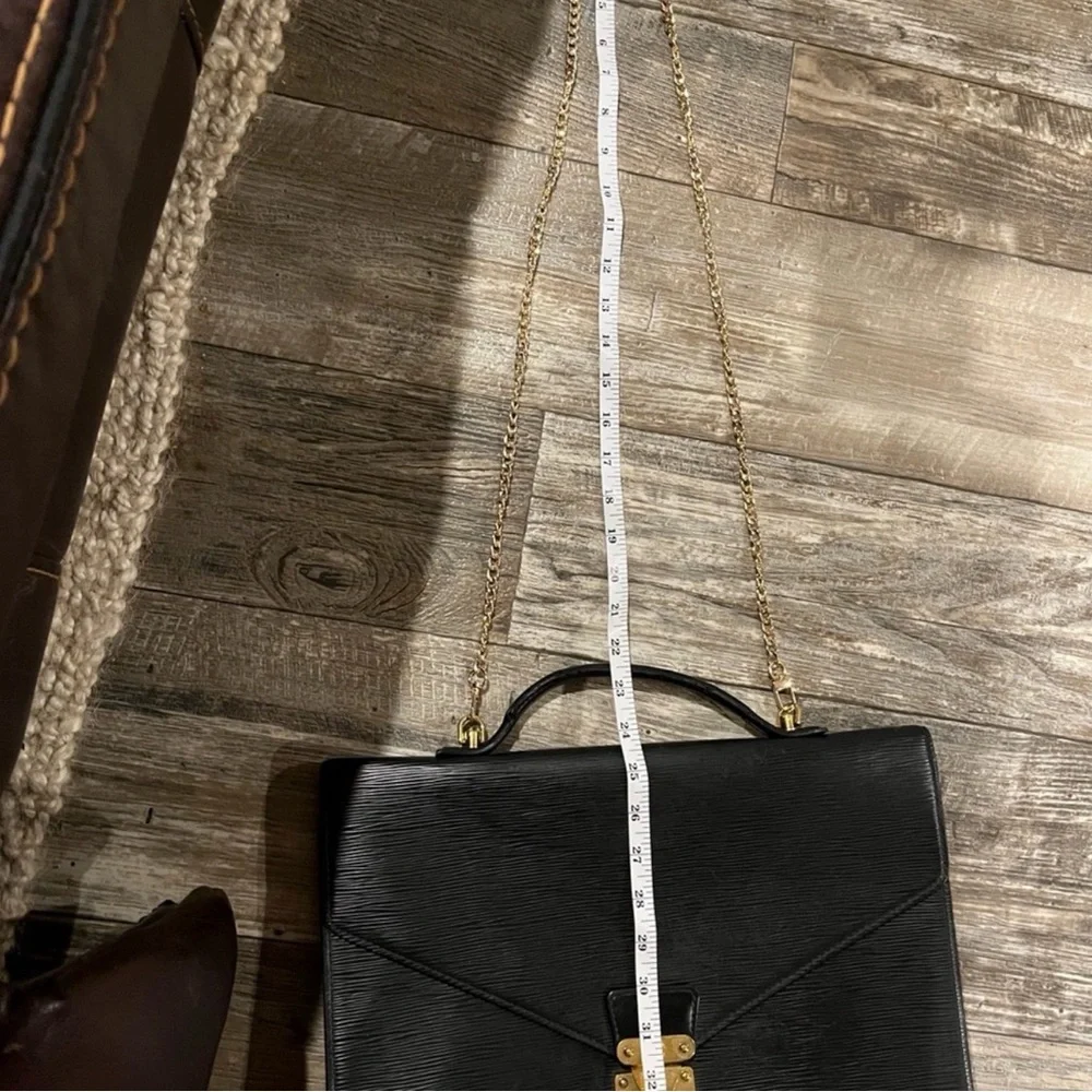 Louis Vuitton Epi Leather Briefcase Black Business Laptop Bag Vintage